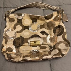 Coach Authentic Coach Kristin Op Art Sequin Graphic Shoulder Hobo Bag Tote